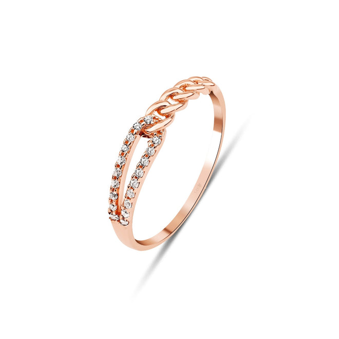 rose altın love knot chain yüzük