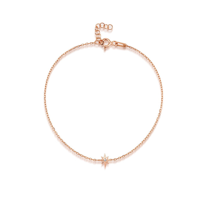 rose altın pırlantalı kuzey yıldızı kadın bileklik