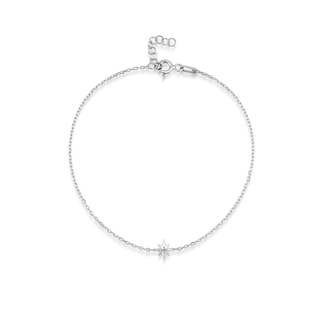 beyaz altın pırlantalı kuzey yıldızı kadın bileklik