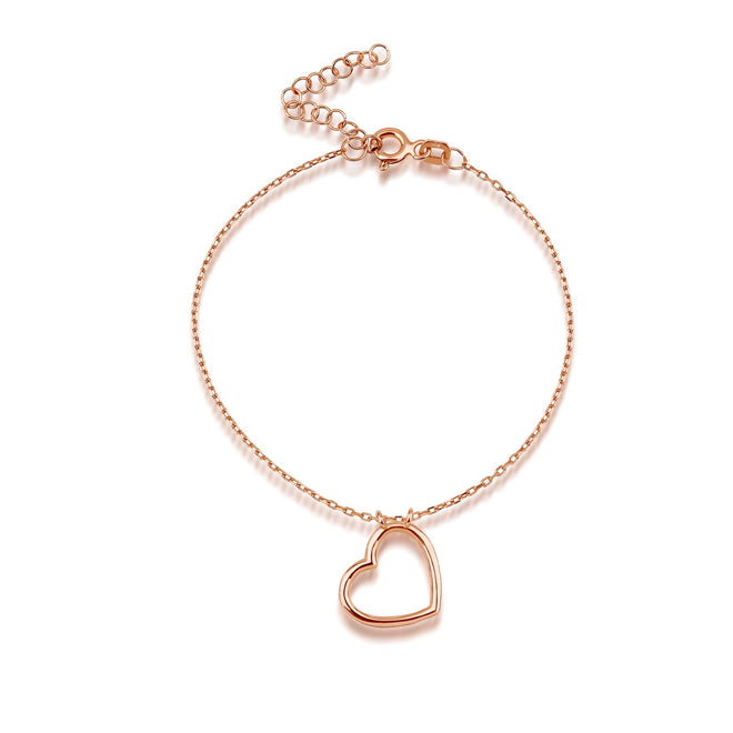 rose altın kalpli zincir bileklik