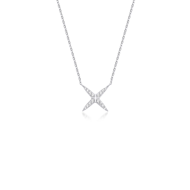 beyaz altın x kolye