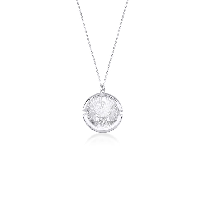 beyaz altın kanatlı kalpli kolye