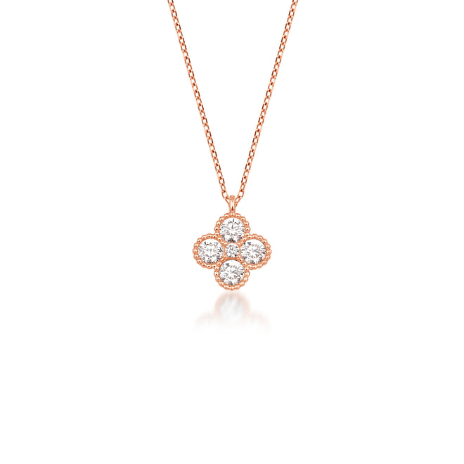 clover milgrain kolye  rose