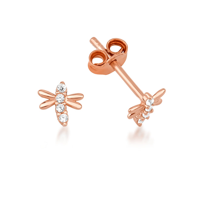 14 ayar rose altın arı çivi küpe