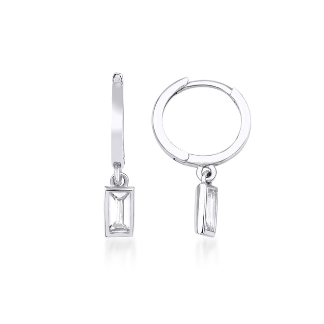 beyaz altın sallantılı küpe