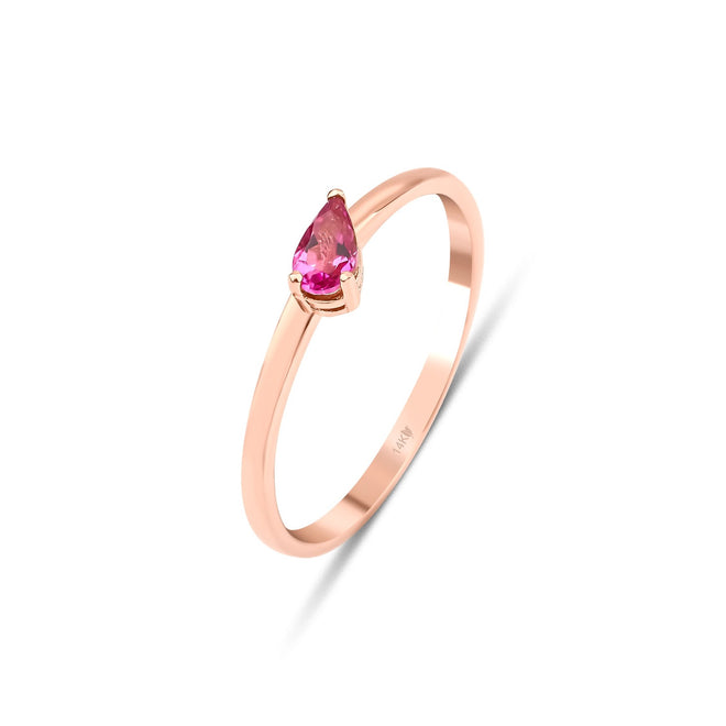 damla kesim pembe tuvalin rose altın kadın yüzük