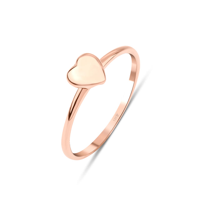 14 ayar rose altın mini kalp kadın yüzük