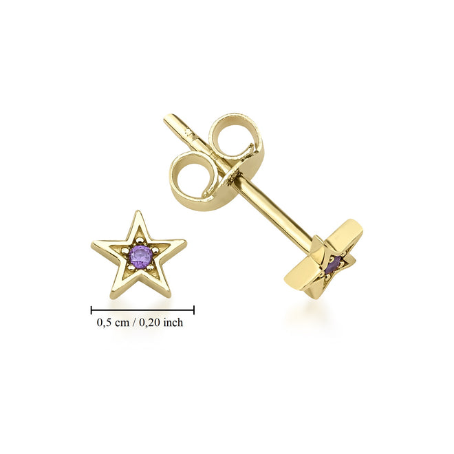 mor taşlı mini yıldız kadın çivi küpe ölçüleri