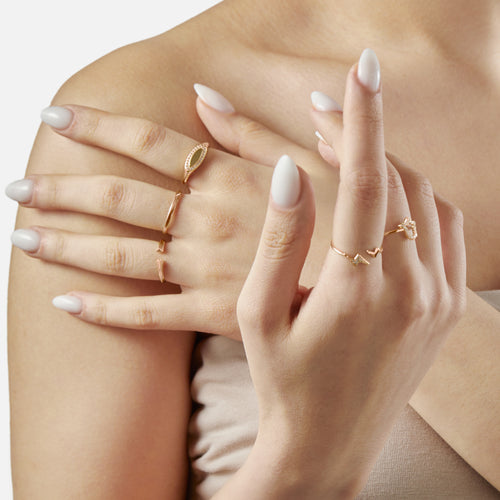 14 Ayar Altın Ivy Leaf Ring