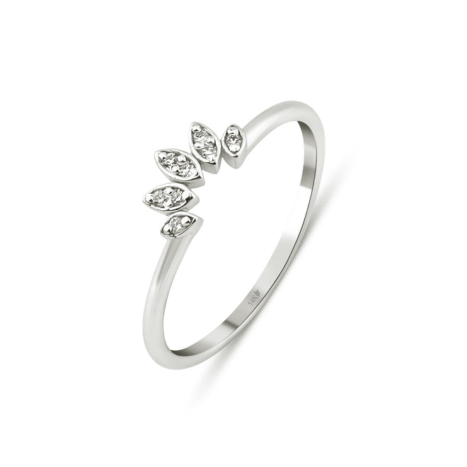 beyaz altın kavisli taç yüzük