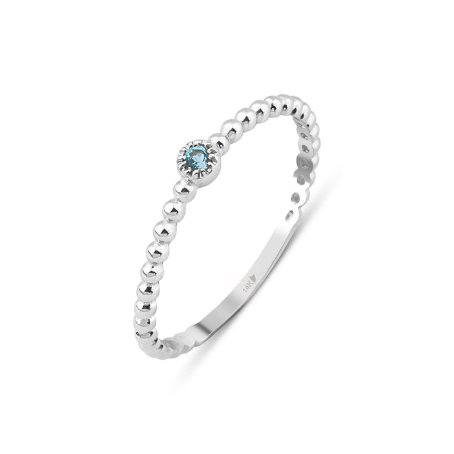 14 ayar veya altın Blue topaz yüzük