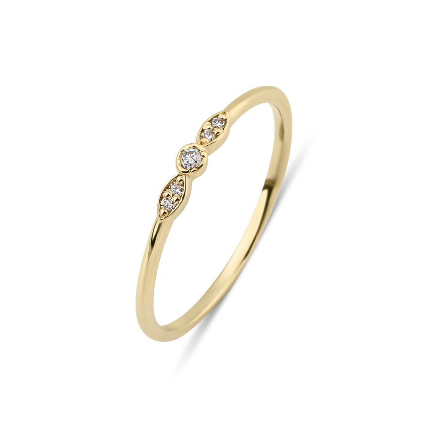 0.04 Karat Pırlantalı Minimal Markiz Yüzük