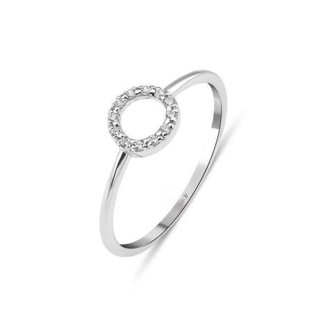 beyaz altın yuvarlak kadın yüzük