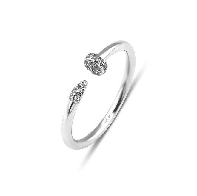 14 ayar beyaz altın tiffaniy model pırlantalı çivi yüzük