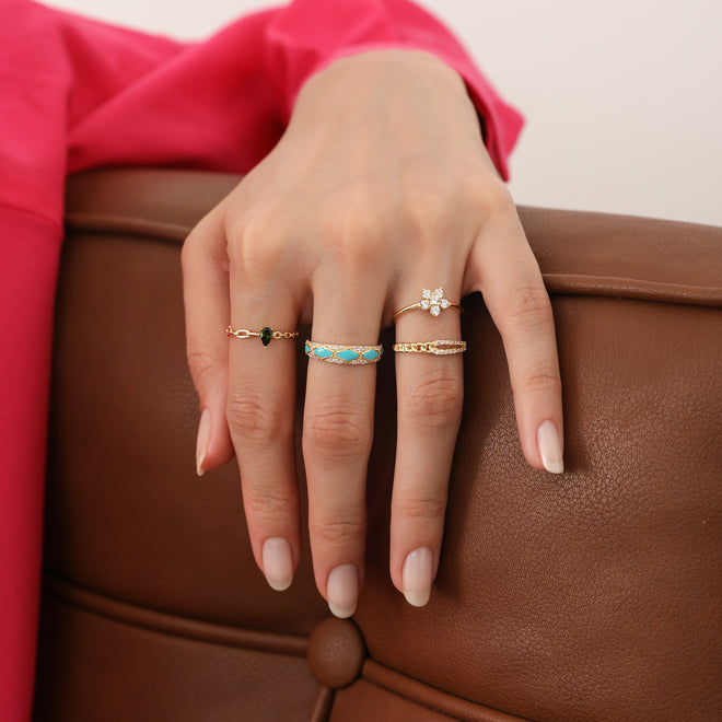 love knot chain yüzük kombin