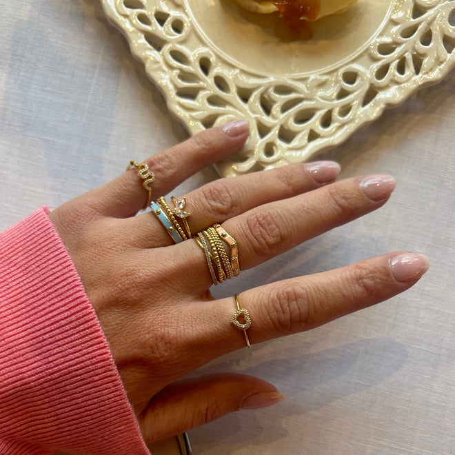 14 Ayar Altın Trinity Crossover Bubble Yüzük