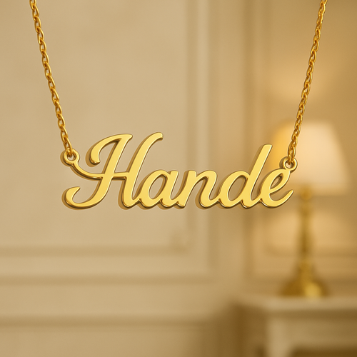 14 Ayar Altın El Yazısı İsim Kolye