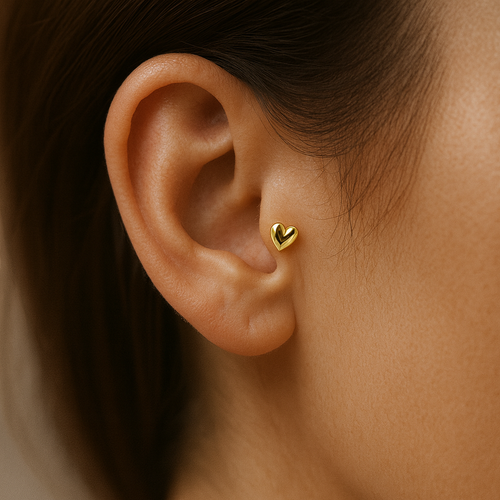 14 Ayar Altın Kalp Piercing