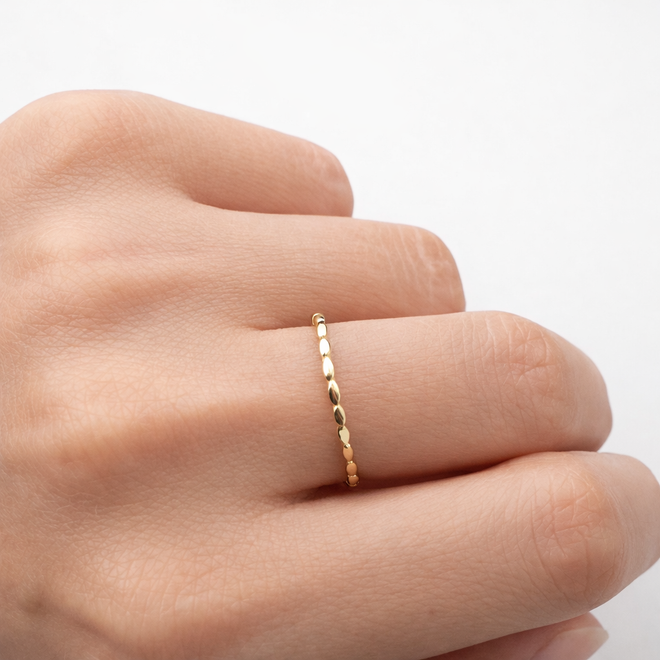 tamtur altın ince yüzük detay